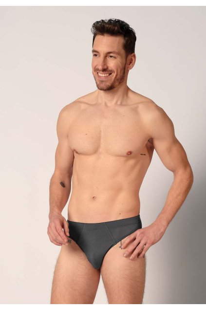 HUBER pánske slipy Brasil Soft Modal B25 - asphalt (Farba asphalt-h182, Veľkosť XXL)