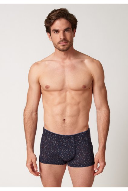 HUBER pánske panty Soft Modal WX - blue fishbones (Farba blue fishbones-h278, Veľkosť XXL)