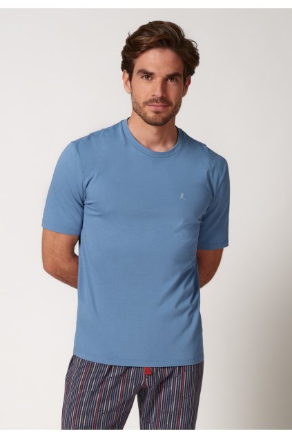 HUBER pánske tričko krátky rukáv Night Basic Selection B25 - lake blue (Farba lake blue-h273, Veľkosť XL)