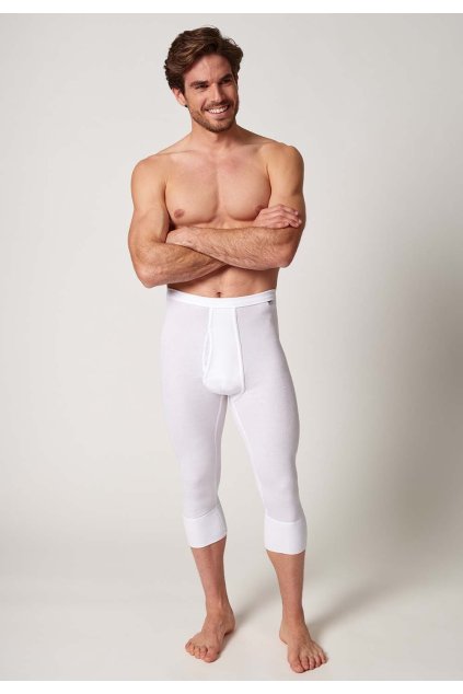 HUBER pánske spodky 3/4 Cotton Fine Rib B25 - white (Farba white-0500, Veľkosť XXL)