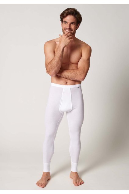 HUBER pánske spodky dlhé Cotton Fine Rib B25 - white (Farba white-0500, Veľkosť XXL)
