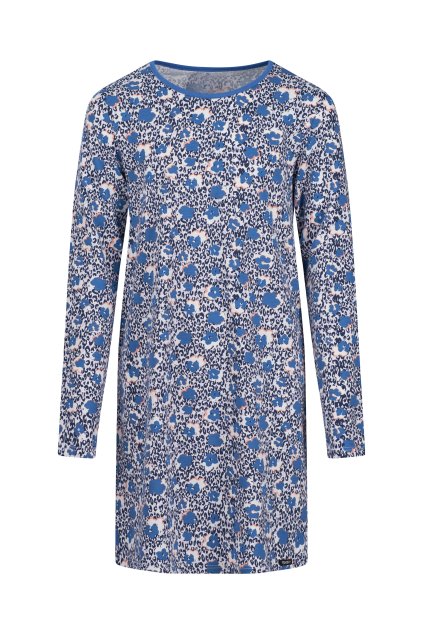 SKINY dievčenská nočná košeľa s dlhým rukávom Night In Skiny B25 -  (Farba blue leoflower-S256, Veľkosť 164)
