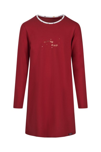 SKINY dievčenská nočná košeľa s dlhým rukávom Night In Skiny B25 -  (Farba deep red-s264, Veľkosť 152)