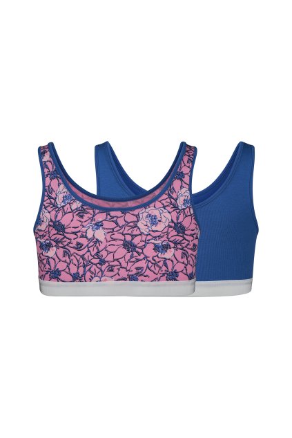 SKINY dievčenská podprsenka bustier 2-balenie Cotton Elastic B25 - floraloutlines (Farba floraloutlines selection-s719, Veľkosť 176)