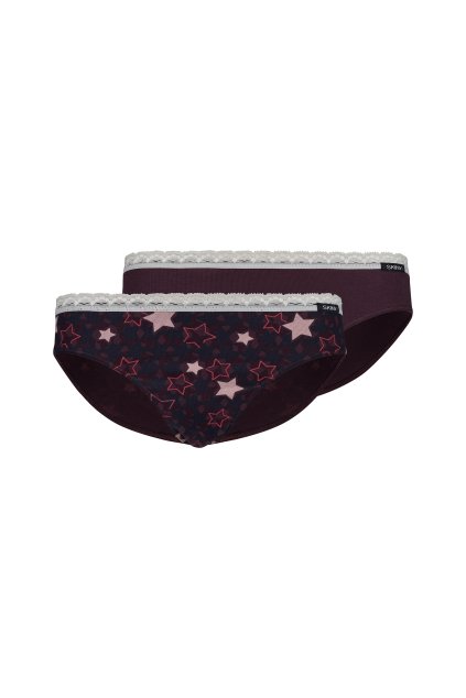 SKINY dievčenské nohavičky Rio 2-balenie CottonLace Multipack B25 - grapeblush stars (Farba grapeblush stars selection-s724, Veľkosť 176)