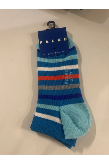 FALKE detské ponožky sneaker Stripe BX - pool (Farba pool-6167, Veľkosť 31-34)