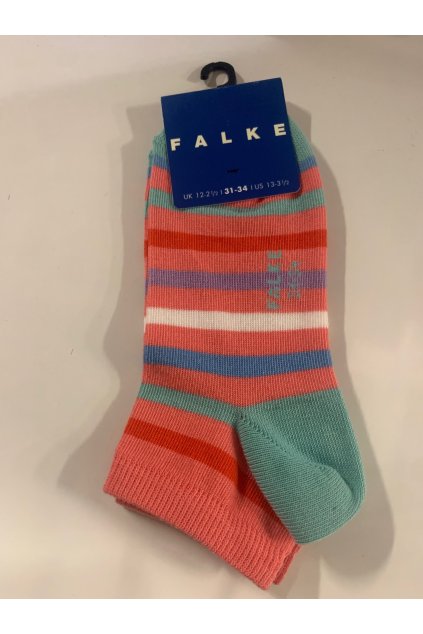 FALKE detské ponožky sneaker Stripe BX - coral (Farba coral-8884, Veľkosť 31-34)