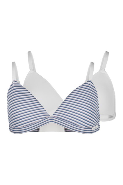 SKINY dievčenský triangel top vystužený 2-balenie Cotton Lace Multipack BX - coral stripes (Farba coral stripes selection-S253, Veľkosť 164)