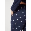 HUBER dámske nohavice 7/8 Night Basic Selection B25 - dressblue dots (Farba dressblue dots-h058, Veľkosť 44)