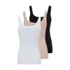 SKINY dámske tielko 3-balenie Cotton Tank Top B25 - white/black/beige (Farba trio selection-2821, Veľkosť 42)