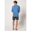 HUBER pánska pyžama krátka Night Basic Selection S24 - prisma azure (Farba prisma azure-h228, Veľkosť XXL)
