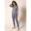HUBER Dámska pyžama dlhá Night Basic Selection (Farba denim stripes-h208, Veľkosť 48)