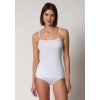 HUBER dámske tielko so špagetovými ramienkami Cotton Fine Rib B25 - white (Farba white-0500, Veľkosť 46)