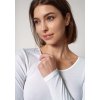 HUBER dámske tričko dlhý rukáv Cotton Fine Rib B25 - white (Farba white-0500, Veľkosť 50)