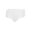HUBER dámske nohavičky Midi 2-balenie Cotton 2Pack Fine Rib B25 - white (Farba white-0500, Veľkosť 52)