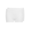 HUBER dámske nohavičky Maxi krátka noha 2-balenie Cotton 2Pack Fine Rib B25 - white (Farba white-0500, Veľkosť 52)