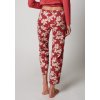 HUBER dámske nohavice dlhé Night Selection W25 - garnetrose flowers (Farba garnet rose flowers-h436, Veľkosť 46)