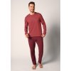 HUBER pánska pyžama dlhá Night Selection WX - mineral red (Farba mineral red-h174, Veľkosť XXL)