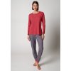 HUBER dámska pyžama dlhá Casual At Home W25 - garnet rose (Farba garnet rose-h422, Veľkosť 52/54)