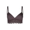 SKINY podprsenka s vyberateľnými výstužami Bamboo Lace B25 - truffle grey (Farba truffle grey-s483, Veľkosť 36/C-D)