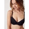 HUBER podprsenka Push-Up Micro Lace B25 - black (Farba black-7664, Veľkosť 85 B)