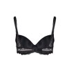 HUBER podprsenka Push-Up Micro Lace B25 - black (Farba black-7664, Veľkosť 85 B)