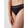 HUBER dámske nohavičky do pása Micro Lace B25 - black (Farba black-7664, Veľkosť 46)