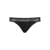 HUBER dámske nohavičky Tanga  Micro Lace B25 - black (Farba black-7664, Veľkosť 42)