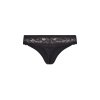 HUBER dámske nohavičky Tanga  Micro Lace B25 - black (Farba black-7664, Veľkosť 42)