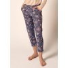 HUBER dámske nohavice 7/8 Night Basic Selection B25 - denim floralpaisley (Farba denim floralpaisley-h207, Veľkosť 46)