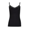 HUBER dámsky špagetový top s čipkou Soft Modal B25 - black (Farba black-7665, Veľkosť 46)