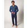 HUBER pánska pyžama dlhá Night Basic Selection W25 - blue fishernet (Farba blue fishernet-h280, Veľkosť XL)
