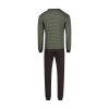 HUBER pánska pyžama dlhá Night Basic Selection W25 - mud peat stripes (Farba mud peat stripes-h324, Veľkosť L)