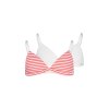 SKINY dievčenský triangel top vystužený 2-balenie Cotton Lace Multipack BX - coral stripes (Farba coral stripes selection-S253, Veľkosť 164)
