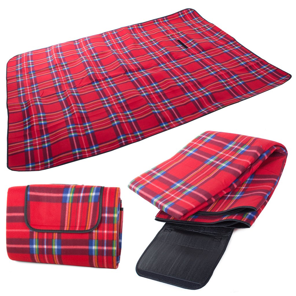 Pikniková deka se spodní nepromokavou vrstvou 150x200 cm, červeno-modrá