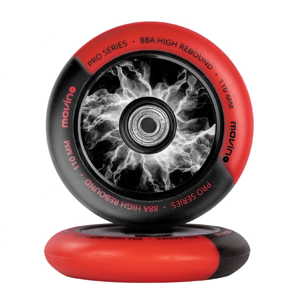 Náhradní kolečka na freestyle koloběžku MOVINO Maniac, 110 mm, Nylon, 2 ks Vyber barvu :: Červená