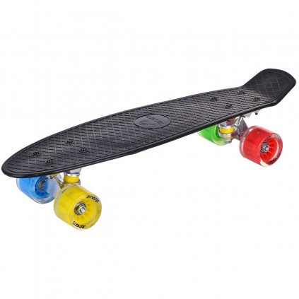 31646 7 pennyboard enero 56cm s led kolecky black rainbow