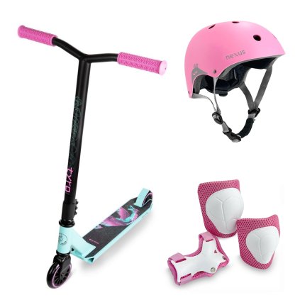 Výhodný freestyle set s chrániči MOVINO TYRO MINT-PINK