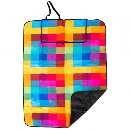 koc plazowo piknikowy 150x120cm torba krata multikolor (2)