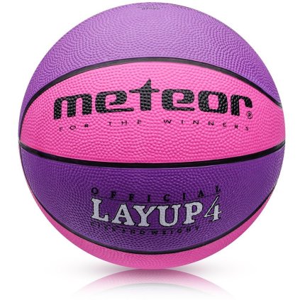 Basketbalový míč MTR LAYUP vel.4, růžovo-fialový