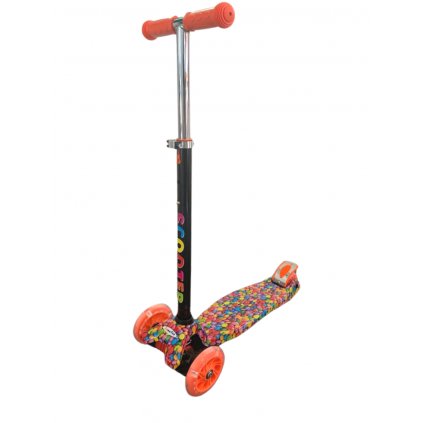 Koloběžka tříkolová MAXI SCOOTER se svítícími kolečky, BONBON or