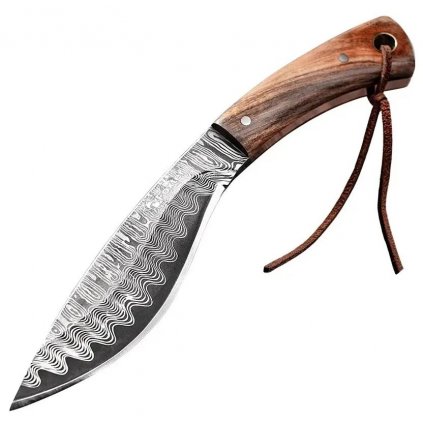 Turistický nůž s ozdobenou čepelí KUKRI, 19 cm
