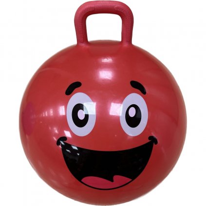 Dětský míč na skákání s gumovým madlem, červený, 45 cm