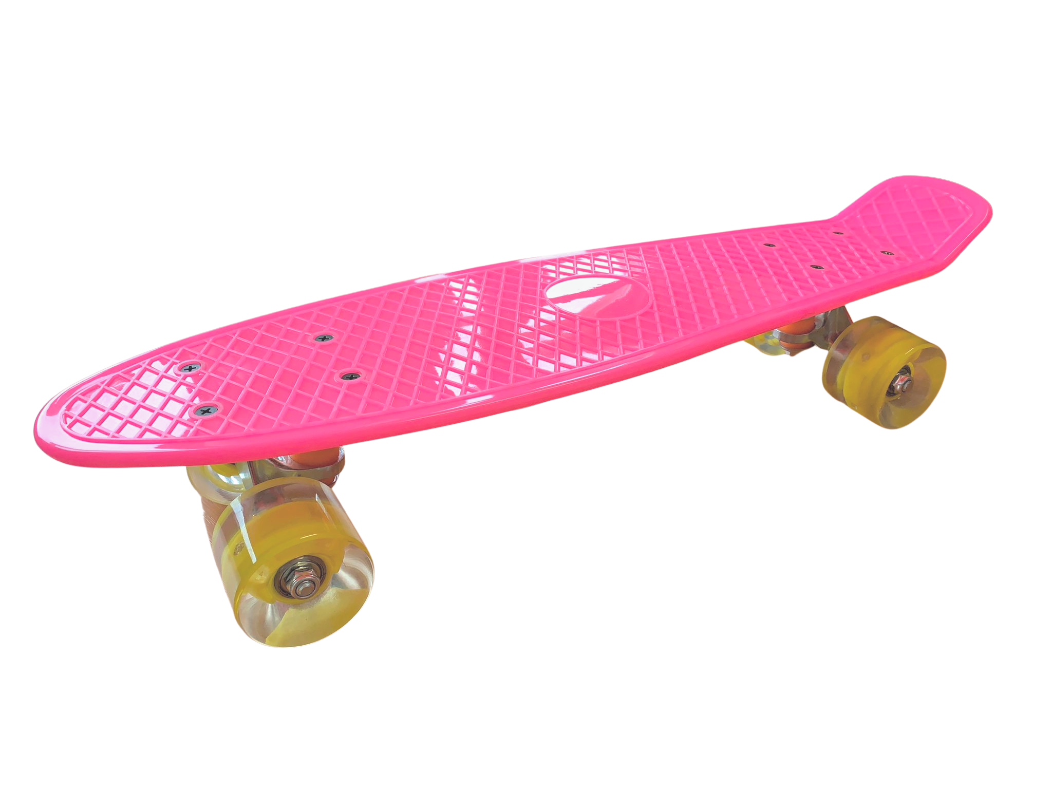 Pennyboard s LED kolečky, 56 cm PINK/YELLOW