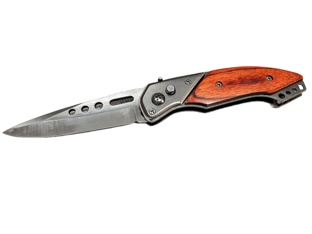 Skládací kapesní nůž s dřevěnou rukojetí 19,5 cm