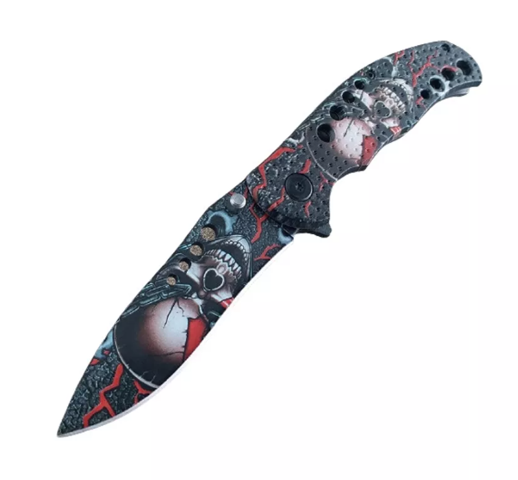 Skládací taktický nůž SKULL 20 cm Vyber barvu :: Červená
