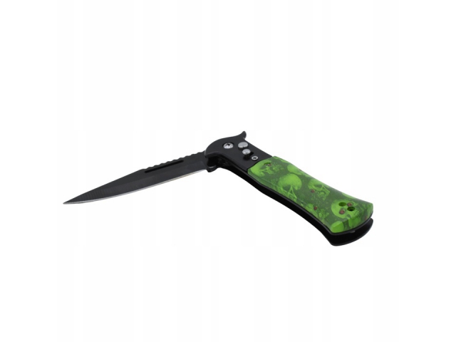 Skládací taktický nůž SKULL, zelený 20,5 cm