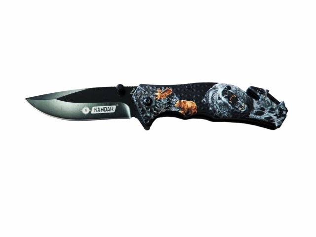KANDAR Turistický zavírací nůž s motivem, 20 cm