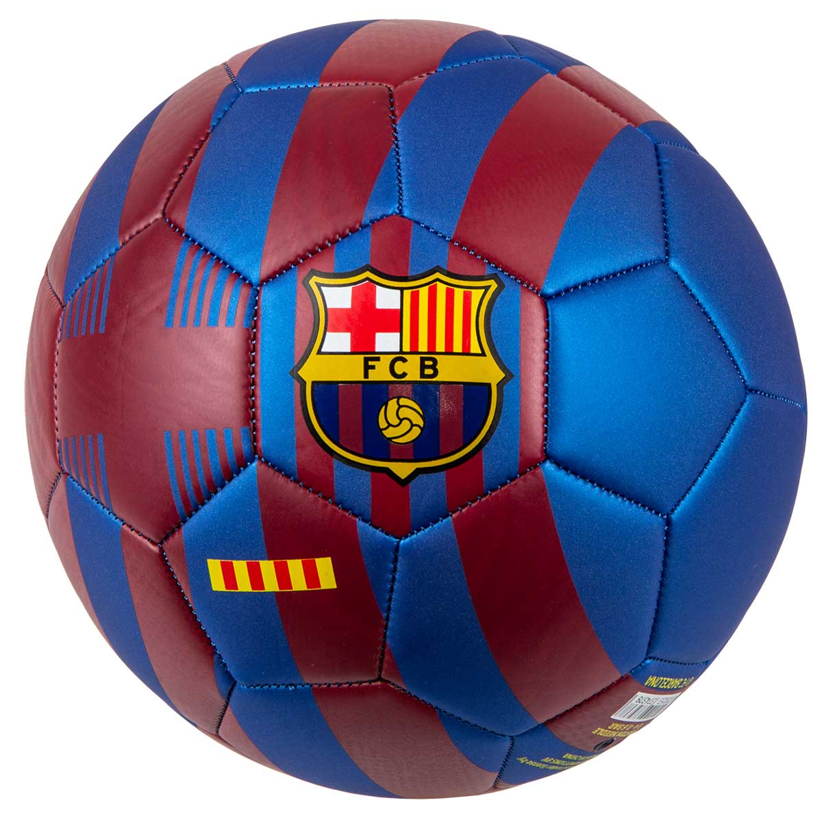 Fotbalový míč FC Barcelona s pruhy vel. 5, červeno-modrý