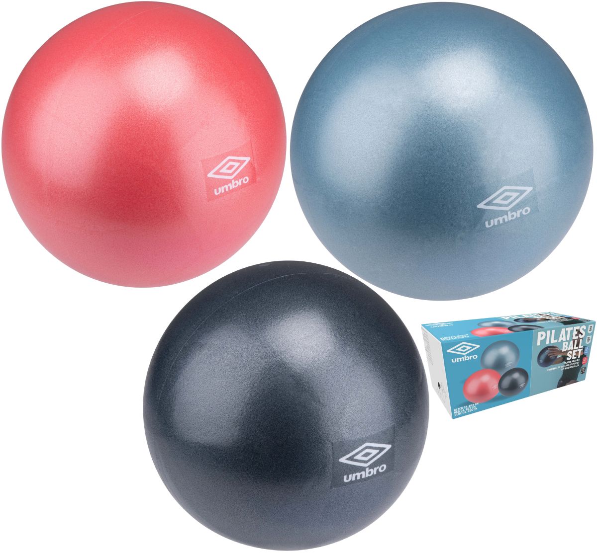 UMBRO Míče na pilates 18-22-25cm, 3ks